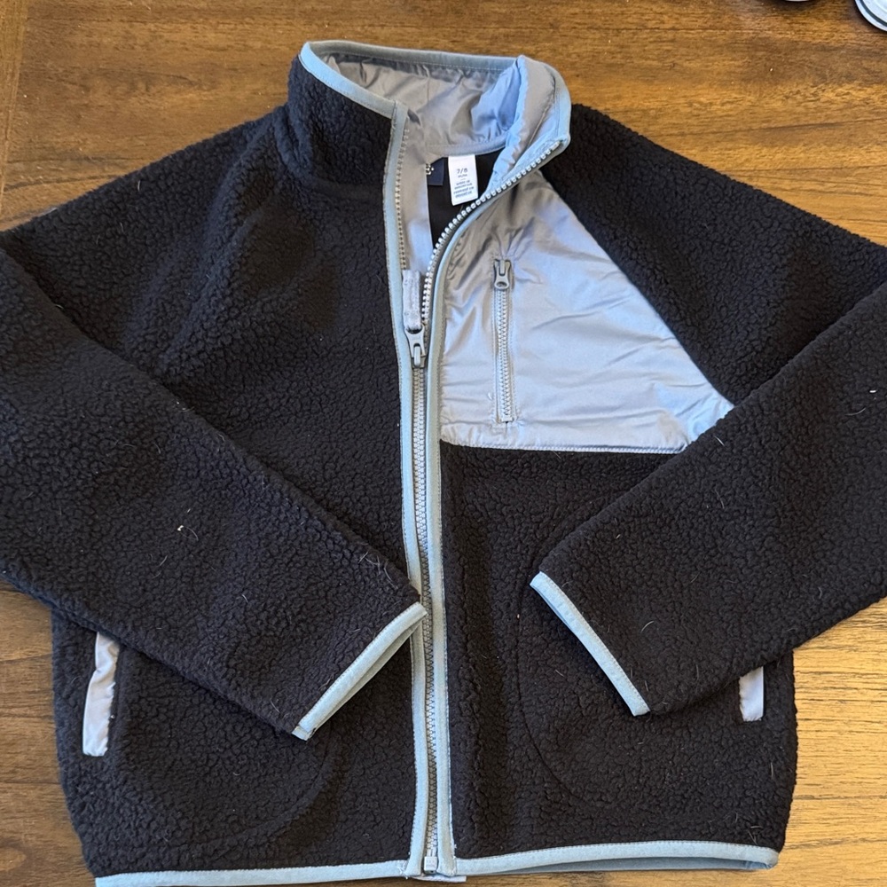 The Children’s Place Kids Contrast Sherpa Utility Zip Up Jacket - w/ tags